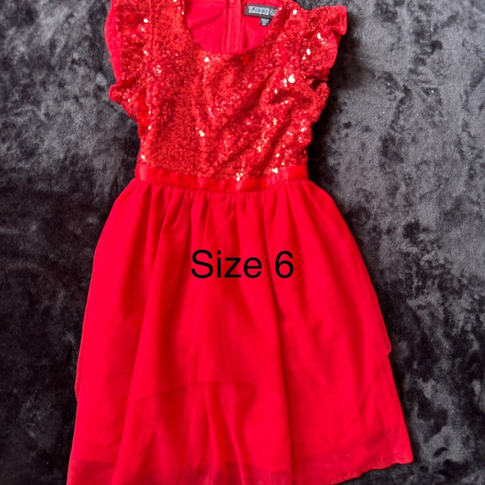 Red Sequin Kids Dress - Size 6